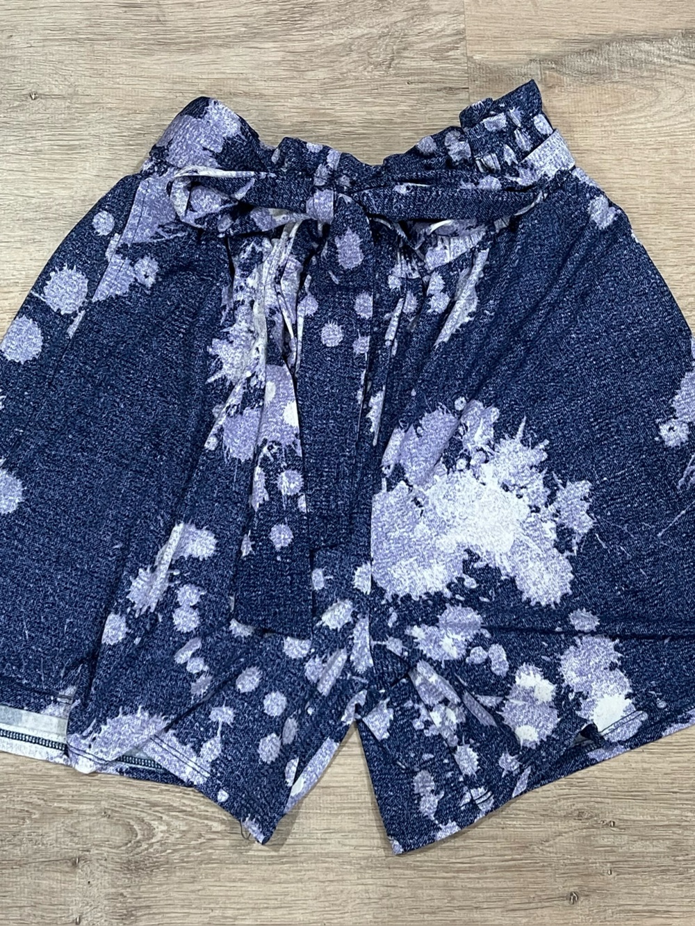 Women’s Navy Tie-Dye Lounge Shorts | Elastic Waist | Comfy Relaxed Fit - Picture 3 of 4